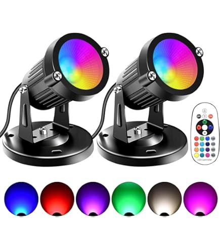 【ma】BrightWin FZWLE RGBW 6W Color Changing Spot Lights with Remote, 16-Color