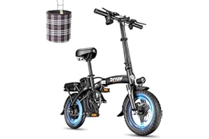 DTTZH Peak 1000W Folding Electric Bike for Adults, 28MPH Commuter 14" Foldable Ebike, 750W Motor Adults Electric Bicycle, 48V 15Ah Removable Battery UL 2849 Certified, 60 Miles PAS Range