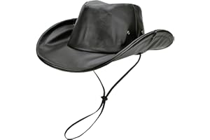 EINSKEY Leather Fedora Hat for Men & Women, Shapeable Western Cowboy Panama Hats UPF50+ Sun Protection & Packable