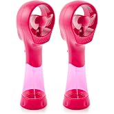 O2COOL Elite Handheld Misting Fan Battery Powered 2-Pack Raspberry | Yes
