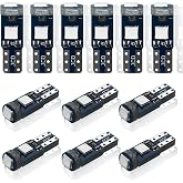 Luminuti Pack Of 12 T5 Led Bulbs,T5 3030 3smd Led Bulb Auto Car Dashboard Indicator Lights (White)