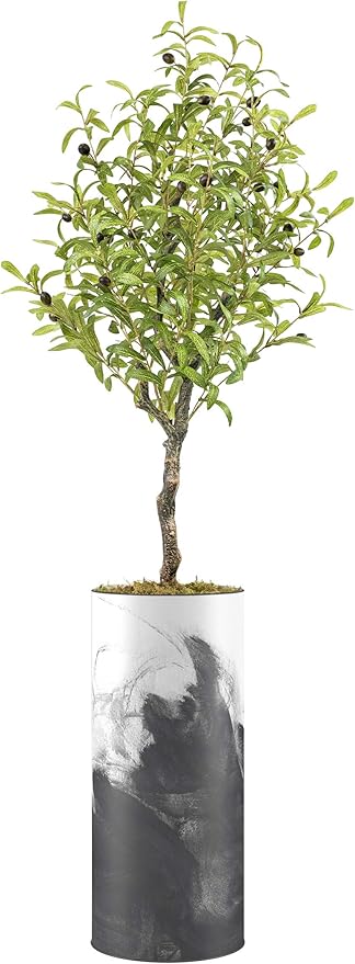 Amazon Signwin ミニマリストスタイルの人工オリーブツリー 白黒風花瓶 モダンな屋内床植物 家庭やオフィス用の装飾 大型サイズ 68インチ 人工観葉植物 オンライン通販