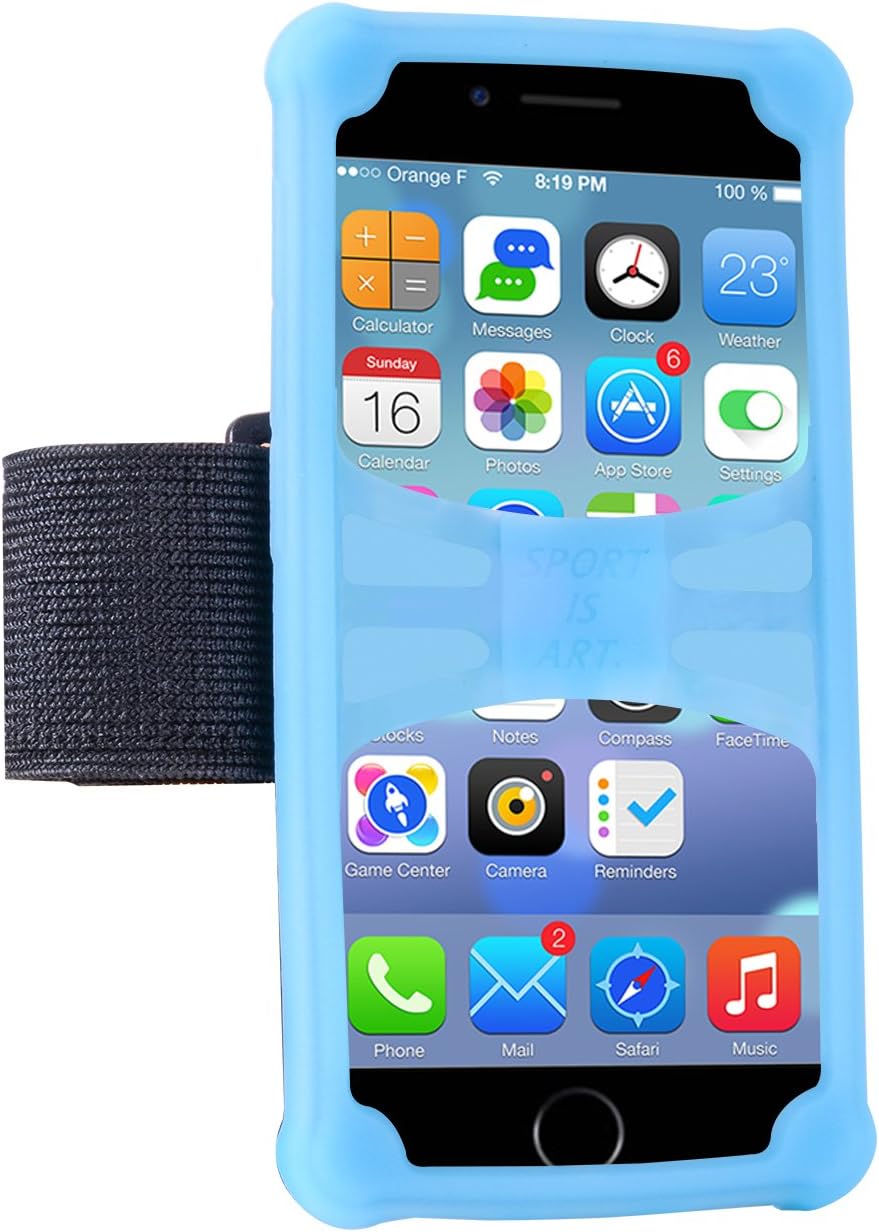 Walless Cell Phone Armband Night Running Well-Rounded Protection Holder for iPhone 6/6S/7/7 Plus Samsung Galaxy S7 Edge and Other Smartphones (Blue 5.5-6.0)