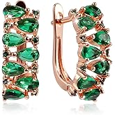 Richapex 18K Gold Hoop Earrings for Women, Cubic Zirconia Earrings Hypoallergenic Stud, Thick Open Huggie Earring Gifts for Her