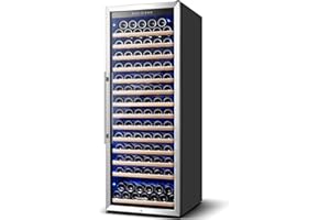 BODEGA Wine Cooler 24 Inch, 154 Bottles Wine Refrigerator, Freestanding Wine Fridge with Intelligent Temperature Memory & Humidity Control Design Wine Cooler, Upgraded Compressor, Quiet Operation