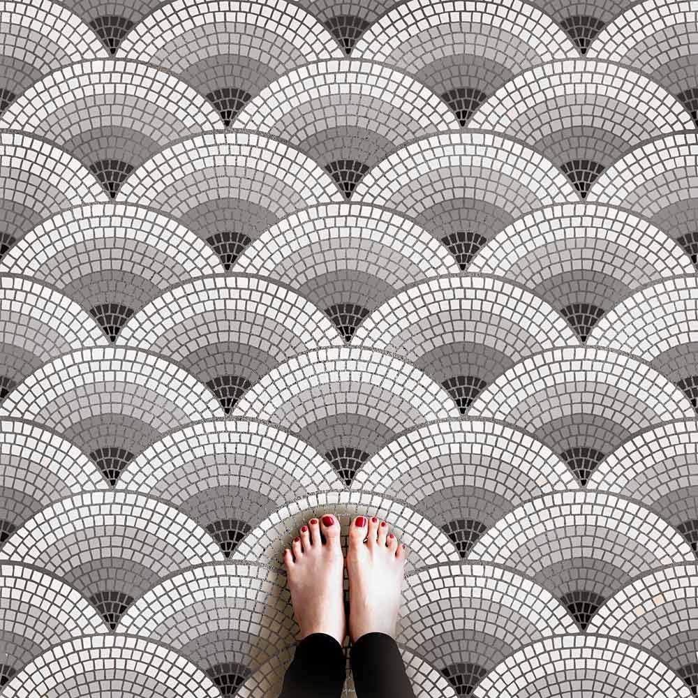 Parisian Fan Mosaic Tile Stencil Diy French Tiles Mosaic Decor