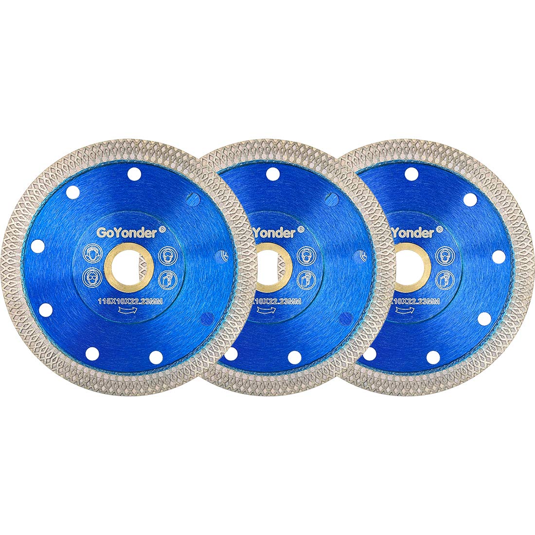 GoYonder 4.5 Inch Super Thin Diamond Saw Blade for Cutting Porcelain Tiles,Granite Marble Ceramics (4.5“Blue-3PCS) — image 1