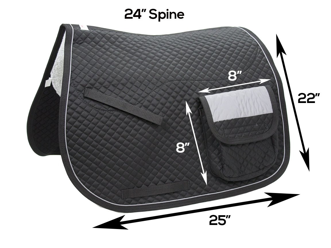 訳あり商品 鞍アクセサリー Reflective B073jyz5wq ダービーoriginals Dressage英語horseサドルパッドポケット付き 最新情報 Www Dicksonhatfield Com