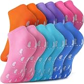 WANZHIHUI Grip Socks for Kids 6 Pairs Non Slip Grippy Socks for Boys Girls Ages 5-10, Cotton Yoga Trampoline Gymnastics