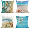 ArtSocket Set Of 4 Horse Herd Run Throw Pillow Covers 18x18 Inch - Linen Look Square Decorative Pillowcases For Sofa Bed