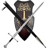 MedievalDepot Anduril Sword of Aragorn &ndash; Overall 47.5" - Metal Blade with Leather Wrapped Handle, Wall Plaque &amp; Scabbard