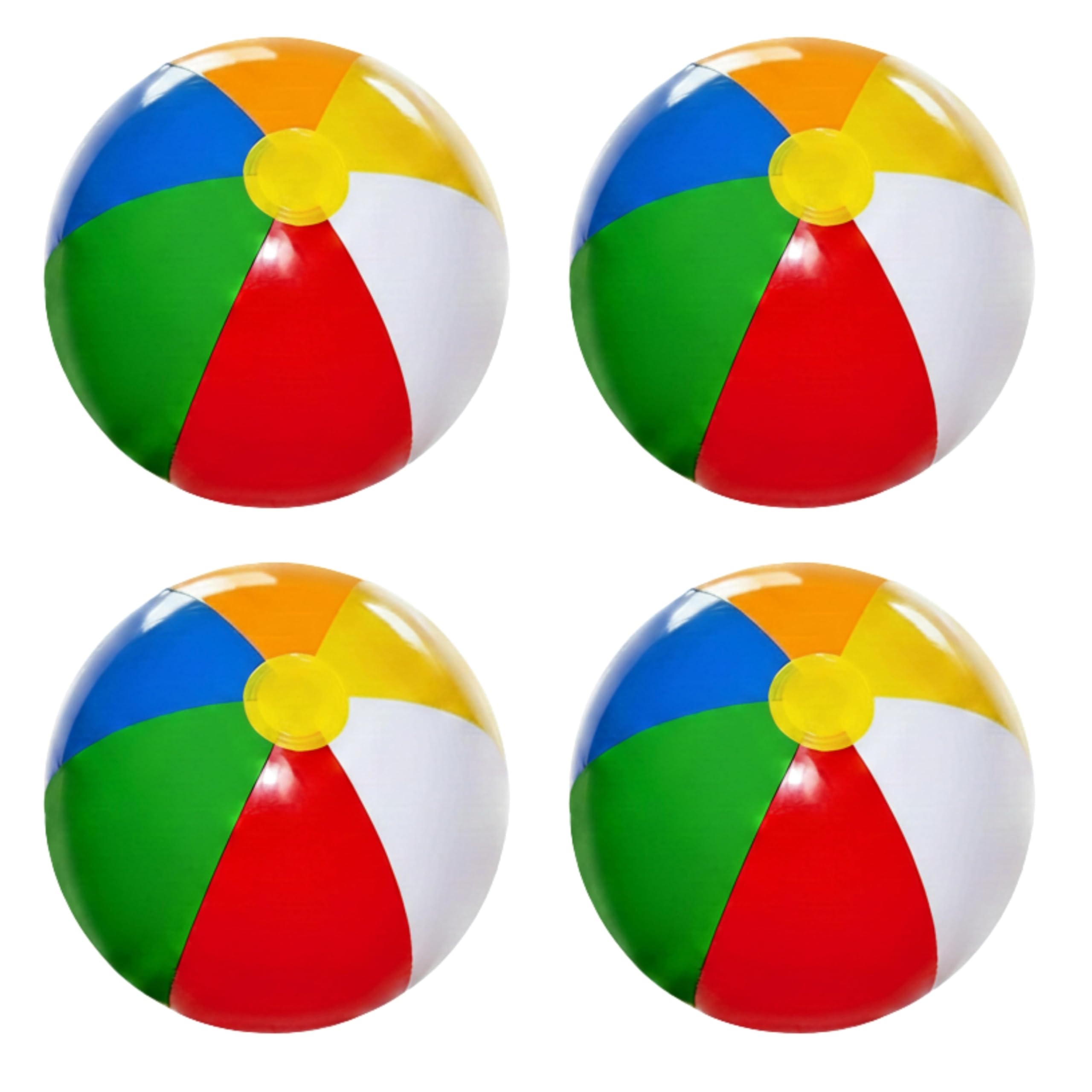 SHATCHI 4 Pcs 20 Inch Inflatable Rainbow Beach Ball, Multicolour Blow Up Pool Toy for Swimming Pool Parties, Summer Outdoor Water Games, Holiday Beach Play, Garden Fun and Pool Party Decoration