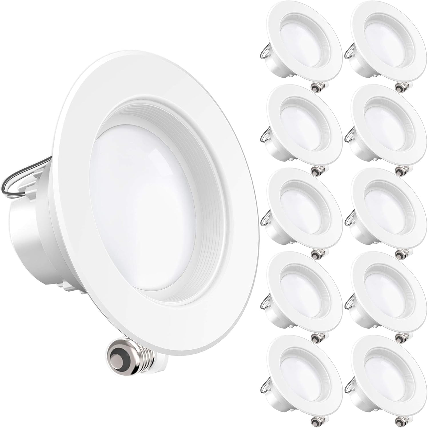 Sunco Lighting 10 Pack 4 Inch LED Recessed Downlight, Baffle Trim, Dimmable, 11W=60W, 3000K Warm White, 660 LM, Damp Rated, Simple Retrofit Installation - UL + Energy Star: Home Improvement