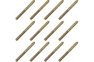 bociloy 12Pcs M8x80mm Hanger Bolts, Double Ended Thread Dowel Screws, Self-Tapping Screws for Secure Wood Joints