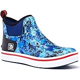 Trudave Mens Deck Boots, Waterproof Rubber Fishing Rain Boots, Anti-slip Short Ankle Shoes for Outdoor Fishing, Boating, Size 5-14