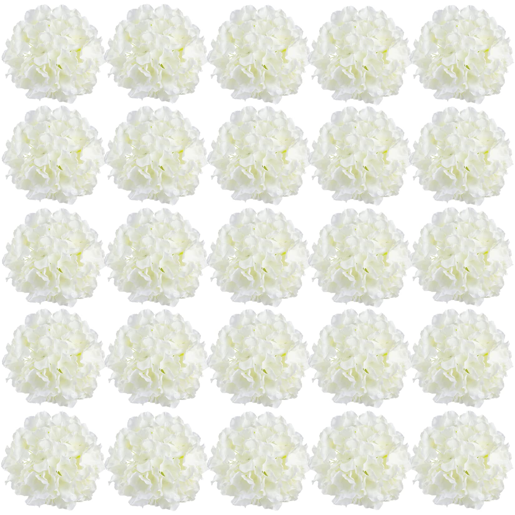 FagusHome 30 Pcs 8 Inch Big Silk Hydrangea Heads Artificial Flowers Heads with Stems Fake Hydrangea Flowers for Décor