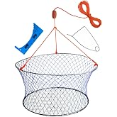 Palmyth Wire Grid Bottom Crab Nets Two Ring Crab Kit with Harness and Bait Clip 24&rdquo; X 20&rdquo; X 12&rdquo;