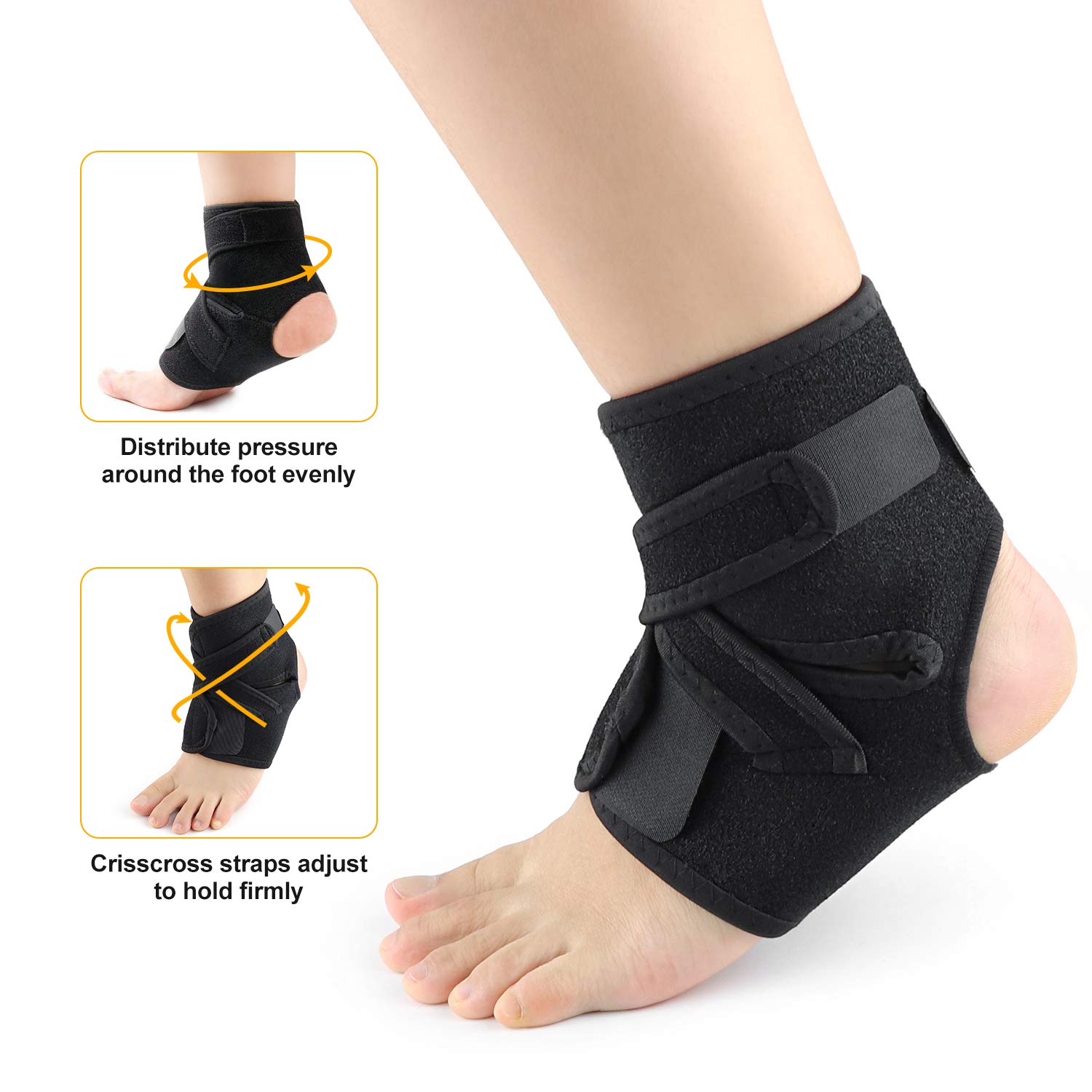 SENWOW Ankle Support, Adjustable Ankle Brace for Sports Running and Sprain Recovery, Protects Against Arthritis (Sold as Single Item)