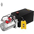 Mophorn Hydraulic Pump, 10 Quart Hydraulic Power Unit, Single Acting Hydraulic Pump, 12V DC Hydraulic Pump (Steel Reservoir, Single Acting, 3200 PSI) w/SAE#6 Connector for Dump Trailer Car Lifting