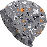 LAIPUTER Halloween Beanie Standard Closed Chemo Hat Cancer Headwear Knitted Hats Baggy Slouchy Cap for Adults Women Men