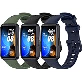 Z.DuDuZAZA Bands Compatible for Huawei Band 8/9/10 Strap Replacement [3 Packs] Sport Silicone Wristbands Hua wei Band 9 NFC/8NFC/10 NFC Bracelets for Man Woman