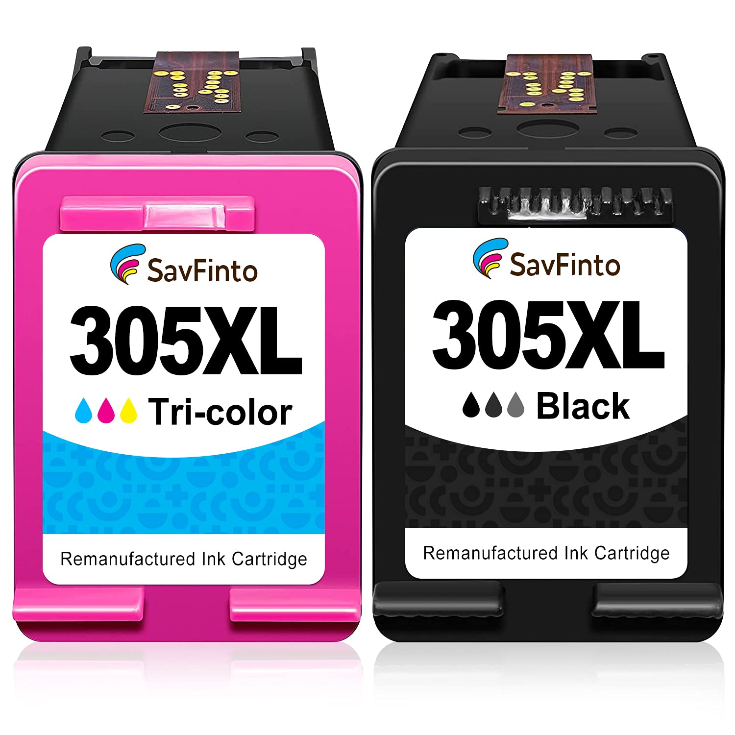 SavFinto 305XL Ink Cartridges Remanufactured for HP 305 Ink Cartridges Compatible for HP DeskJet Plus 2700 4110 4120 4122 Envy 6000 6010 6020 6022 6030 Envy Pro 6420 6422 6430 6430 6400
