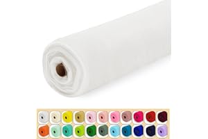Luceinvita Tulle Fabric Roll, 54" x 10 Yards (30FT) Tulle for Wedding Christmas Decorations Pew Bow Tutu Party Backdrop Baby Shower Table Skirts Gift Wrapping Garden Netting (White)