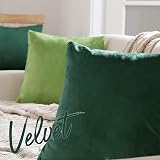 Deconovo Velvet Cushion Covers Set of 2 Emerald 30x50 cm 12x20 in view 2