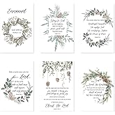SuperShunhu 24 Pack Christian Christmas Cards, 6 Designs Religious Xmas Cards with Christmas Blessings Inside, Scripture Holiday Greeting Cards With Bible Verses