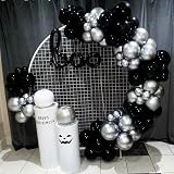 Isndare Black Silver Confetti Balloons 12in 35 Pcs Latex Helium Party Set view 3
