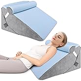 BEYOUDO Bed Wedge Pillow for Sleeping, Adjustable Wedge Pillow Set for After Surgery, Elevated Triangle Pillow for Acid Reflux and Back Pain Relief, Post Surgery, Sleep Apnea, Back Suppor