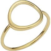 KoolJewelry 14k Yellow Gold 12 mm Open Circle Karma Ring