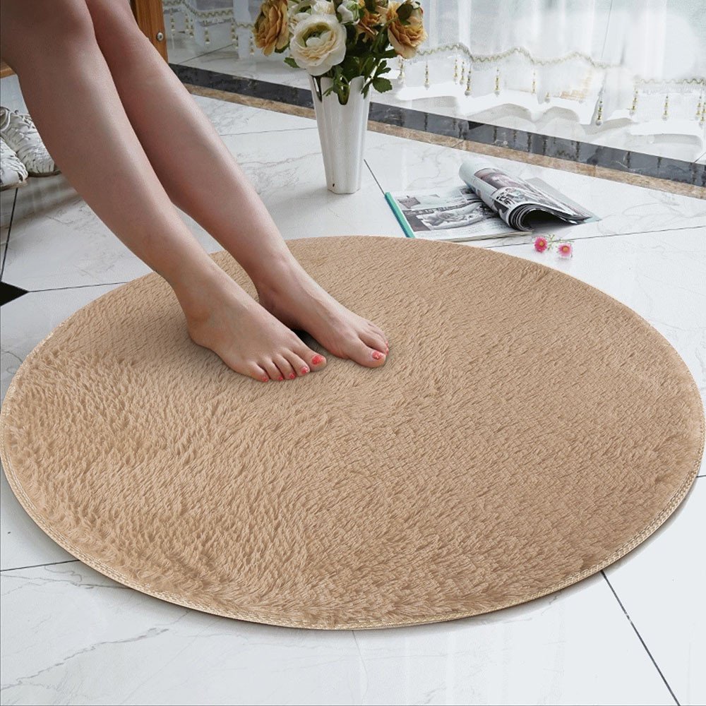Tapis Rond De Velours De Corail Mou De 80cm Tapis De Salon De Tapis De Bain De Tapis Antidérapant Diamètre 80cm Par Anliyou
