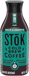 SToK Bold & Smooth Unsweetened Cold Brew Coffee, 125mg Caffeine, 48 fl oz | Steeped 10+ Hours for Smooth, Never-Bitter Flavor