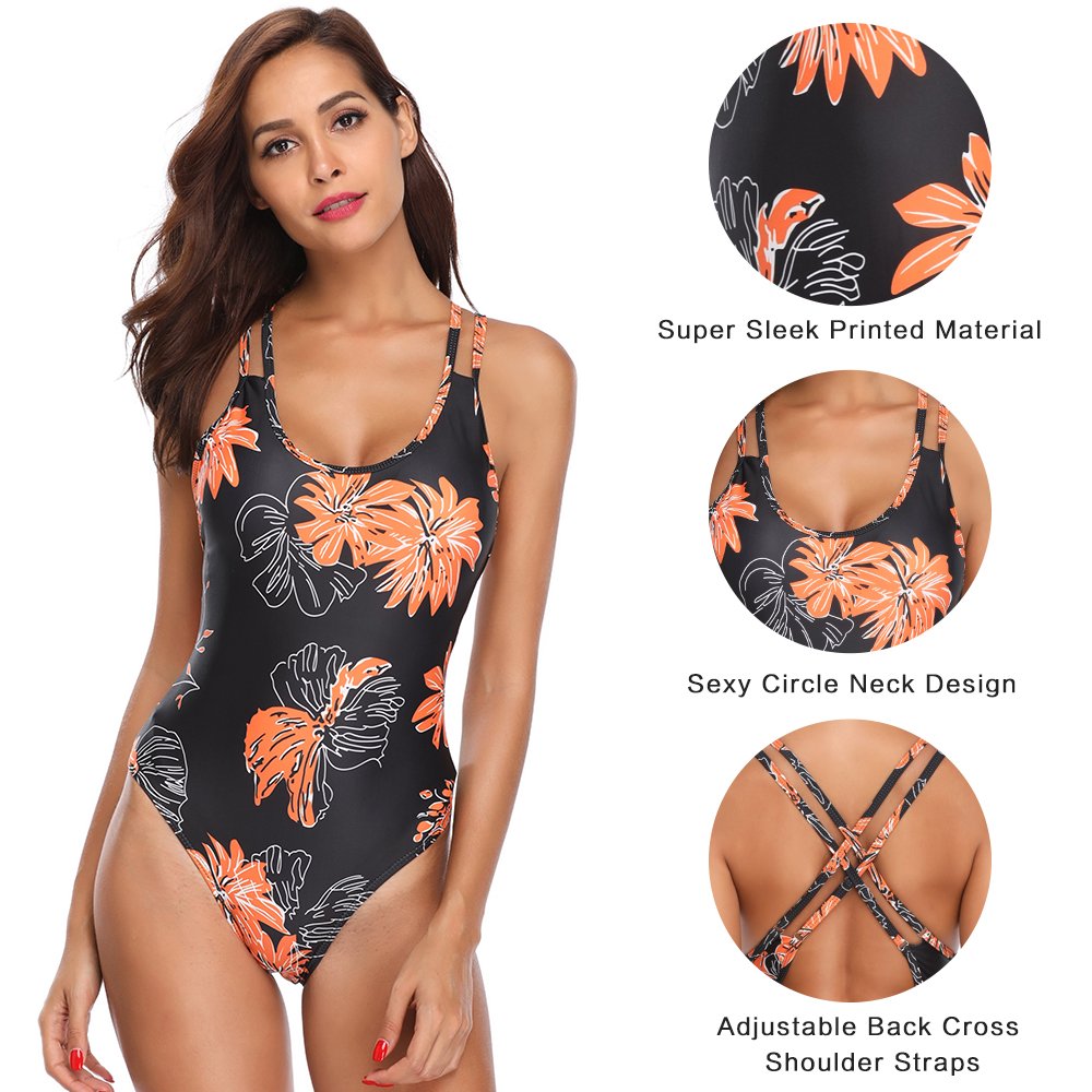 MarianVida Women One Piece Swimsuit Strap Low Back Bathing Suit