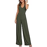 ANRABESS Jumpsuits for Women Summer Halter V Neck Backless Wide Leg Flowy Rib Causal Dressy Rompers 2026 One Piece Outfits