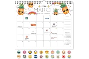 Wall Calendar 2026-2027 - 33 x 26cm Calendar 2026 with 234 stickers - The Perfect Monthly Planner for Easy Organizing