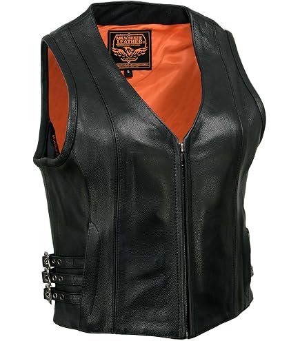 Gilet moto da donna in pelle Custom Bianco Lady - Sicstar Moto