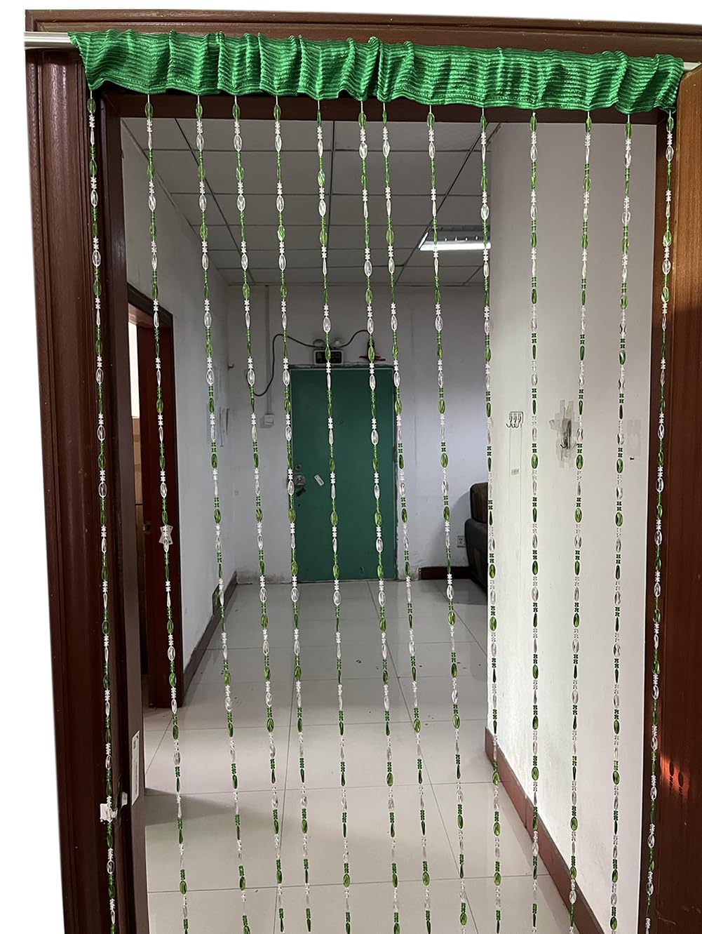 ZiDeTang Acrylic Beaded Door Curtain Décor Tassel Room Divider Curtain for Doorway (Green, 100cm by 195cm)