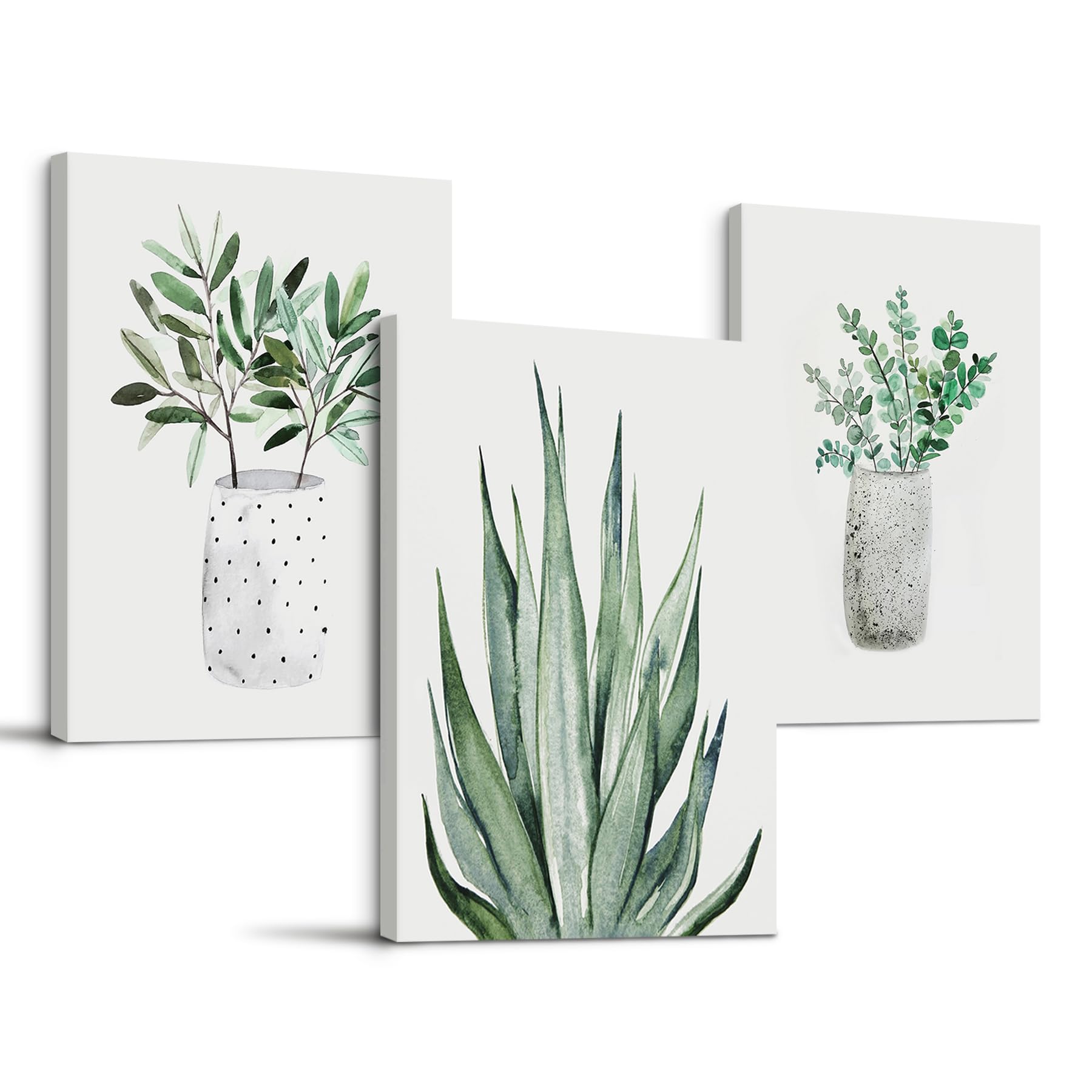 MHARTK66 Aloe Vera Green Plants Canvas Wall Art for Living Room, Nature Wall Pictures Modern Art Print Decorations Bathroom Bedroom Kitchen Dining Room and Office — image 1