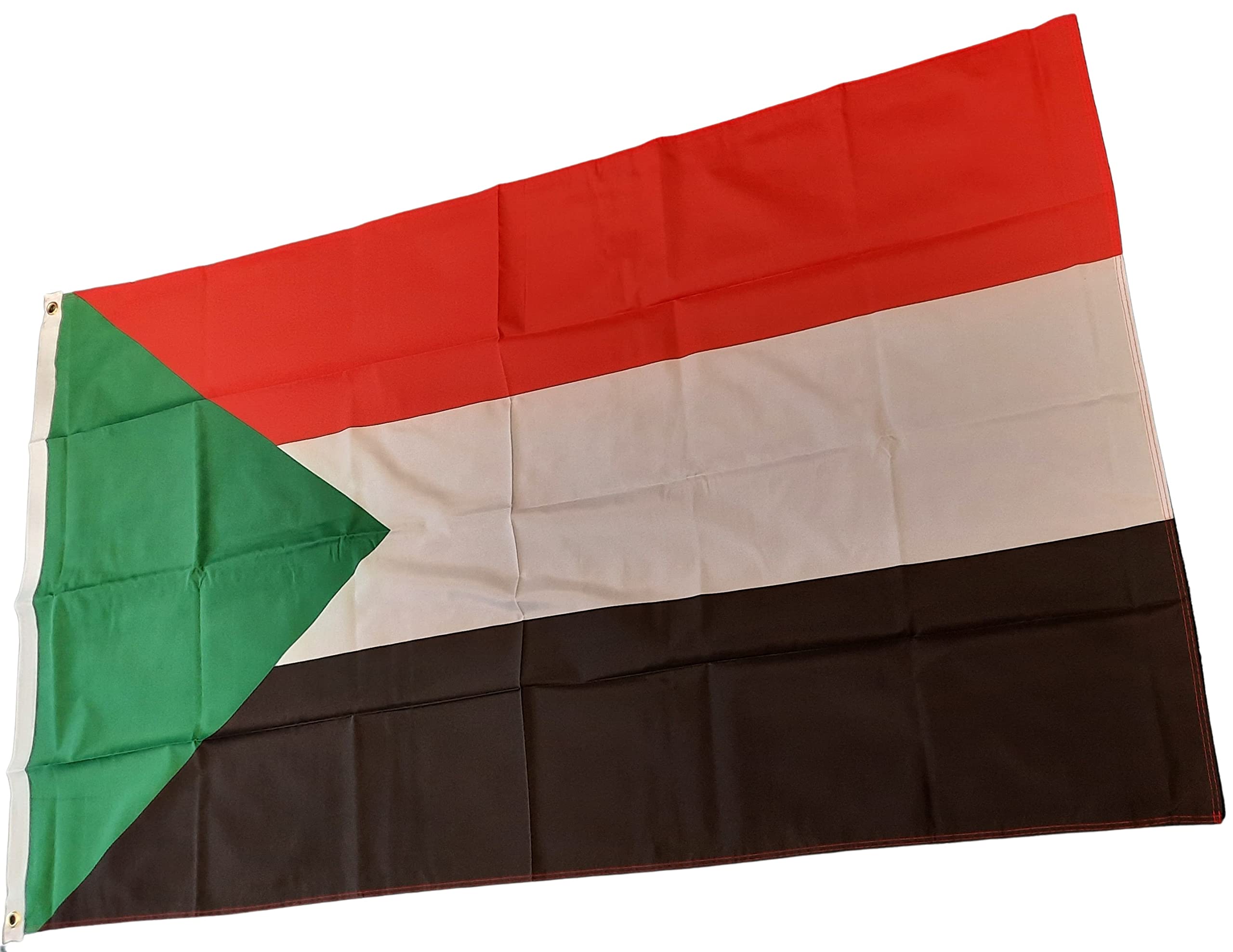 NWFlags Sudan Flag 5ft x 3ft 75d Premium Polyester Suitable For Flagpoles | Strong Polyester 5x3 foot material large Sudanese flag with 2 metal Eyelets