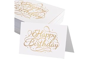 JagerGreen 50 Pack 5x7 Birthday Cards, White Blank Happy Birthday Cards Bulk, Thick Folded Heavy Card Stock Paper for Greeting Cards, Thank You Notes, Envelopes, Card Making Supplies (Cards Only)