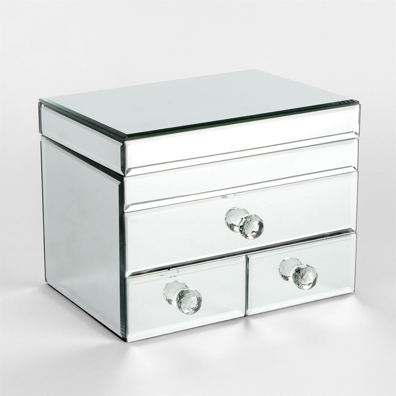 Sophia Mirror Glass 3 Drawer Jewellery Box Amazon Co Uk Kitchen