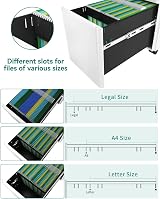 YITAHOME 3-Drawer Lockable Mobile Filing Cabinet White Grey 30x45x61cm view 6