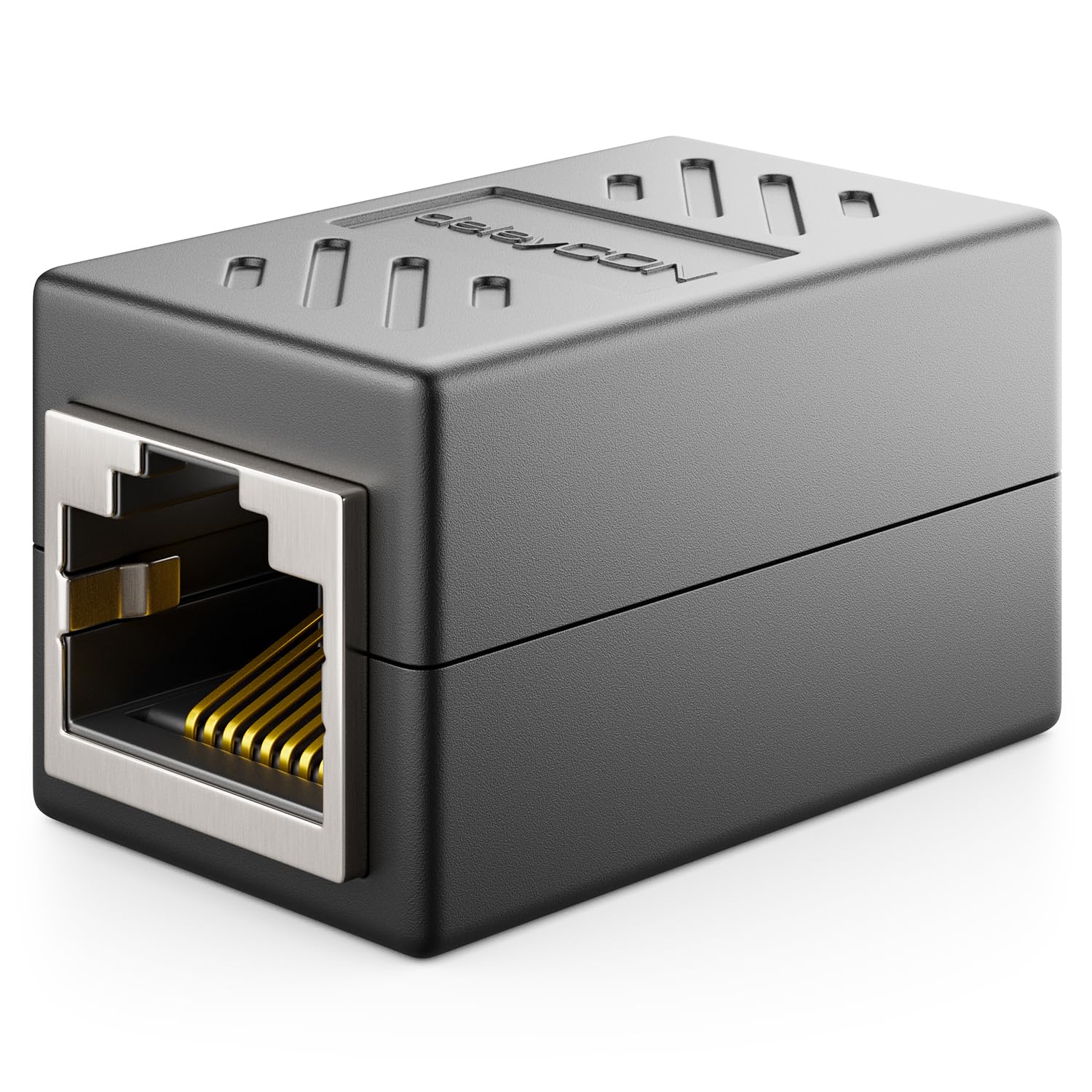 deleyCON 1x CAT6 Coupling Connector Network Cables Patch Cable Ethernet Cable Adapter Modular Shielded 2x RJ45 Socket DSL LAN RJ45 Black