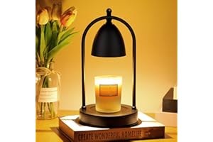 CANMEIJIA Candle Warmer Lamp with Timer, Dimmable Black Portable Wax Melt Lamp with 2 Bulbs, Electric Candle Lamp for Home Decor, Bedroom, Jar Candles, Candle Warming Lamp-Best Gifts for Women