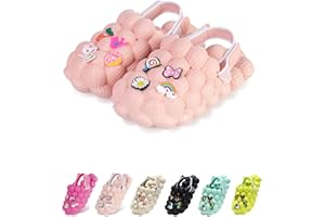 Yueerlu Bubble Slides for Kids, Funny Massage Kids Bubble Ball Slides with charms,Toddler Diy Charms Massage Slippers Adjustable Elastic Band Kids Sandals for Indoor Outdoor