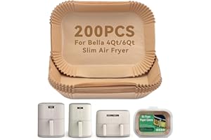 SIUDANGKA Parchment Paper for bella 4Qt Slim Air Fryer, 200pcs Air Fryer Liners for bella 6Qt Slim Air Fryer