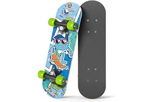 Rude Boyz 17" Micro Complete Skateboard | Maple Wood | ABEC 7 Bearings | Double Kick Concave Deck | Kids Skateboard, Ideal Toddler Cruiser Ages 2-5