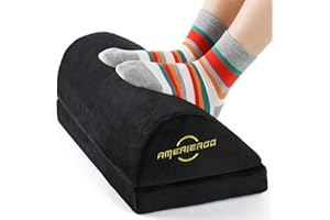 AMERIERGO Foot Rest for Under Desk at Work, Under Desk Footrest with Ergonomic Memory Foam, Foot Stool for Office Gaming Computer Desk Foot Rest with 2 Adjustable Heights and Breathable Washable Cover